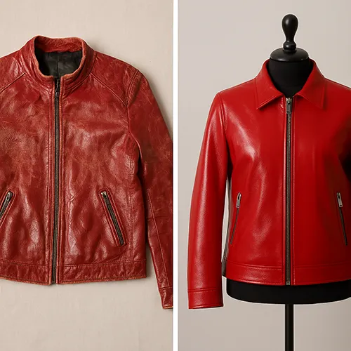 Ремонт кожаных курток, до и после