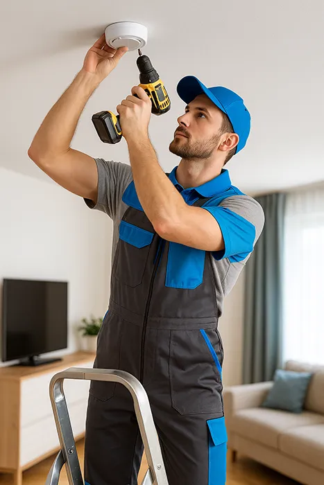 Система оповещения о пожаре, установка