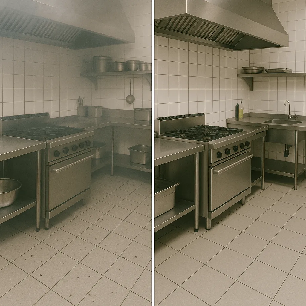 Клининг после дезинсекции ресторана с кухонной зоной