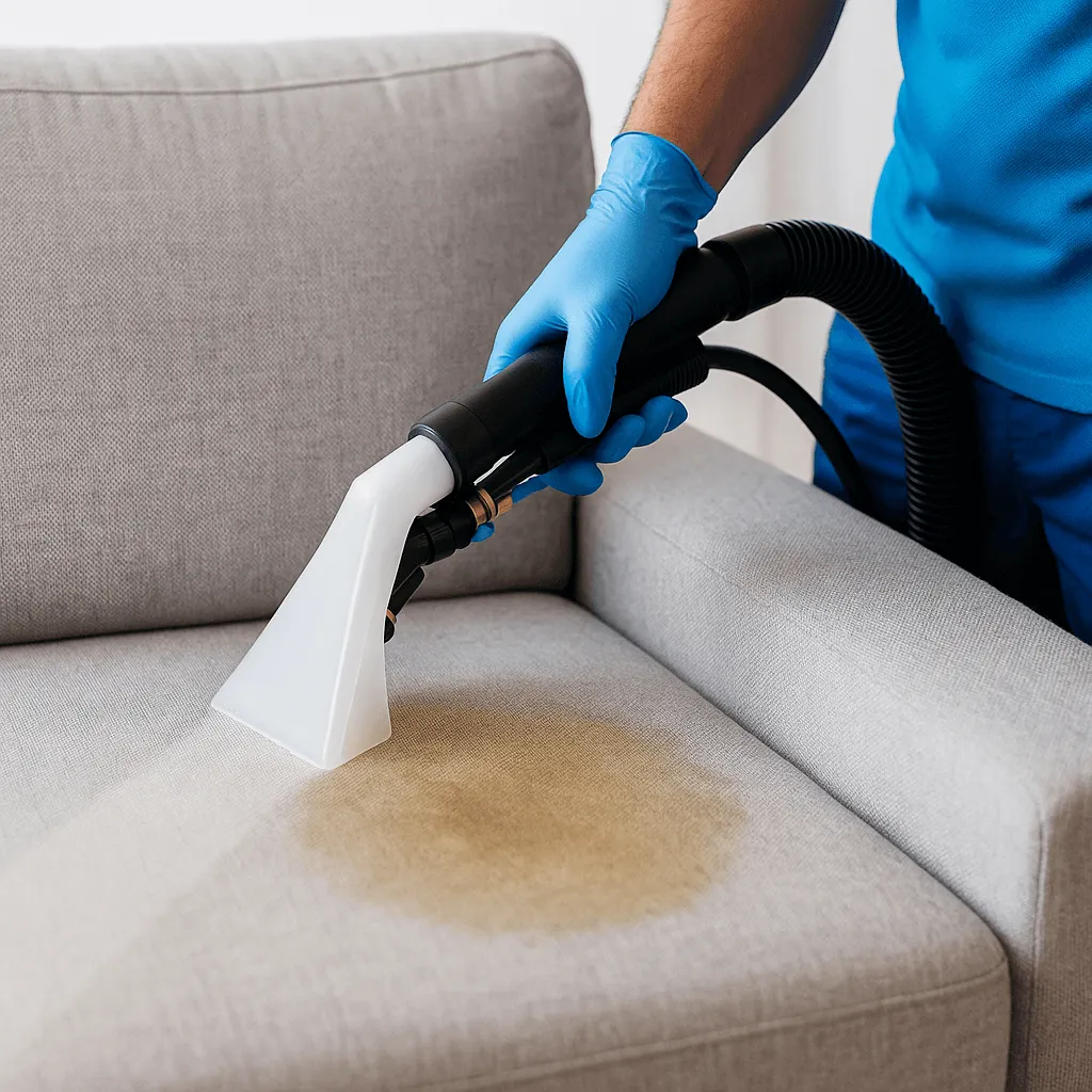 Чистка дивана с обивкой из синтетики от мочи