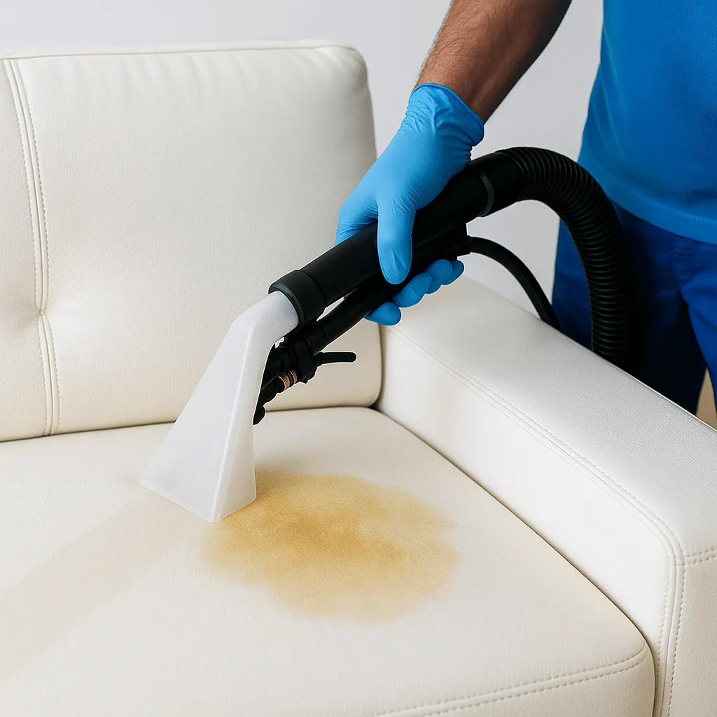 Чистка дивана с обивкой из экокожи от мочи