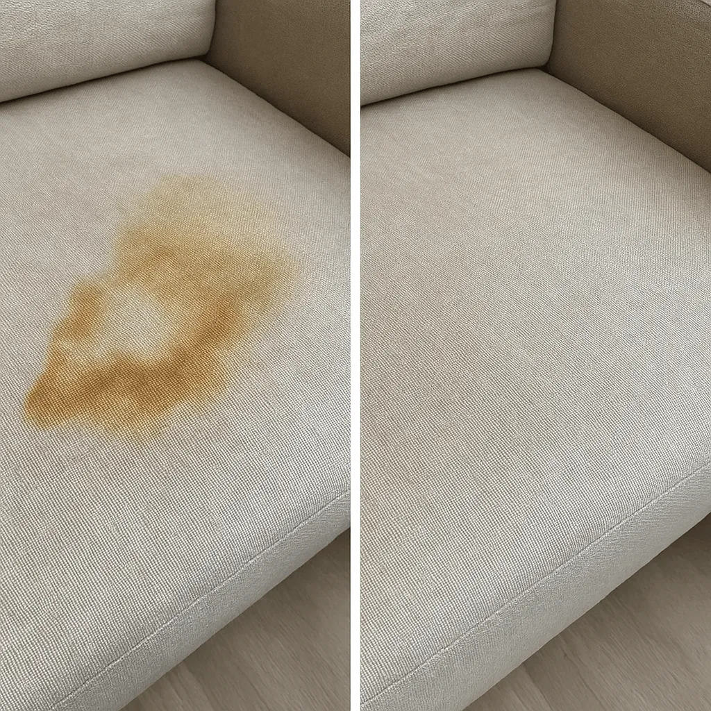 Химчистка дивана от мочи с обивкой из рогожи