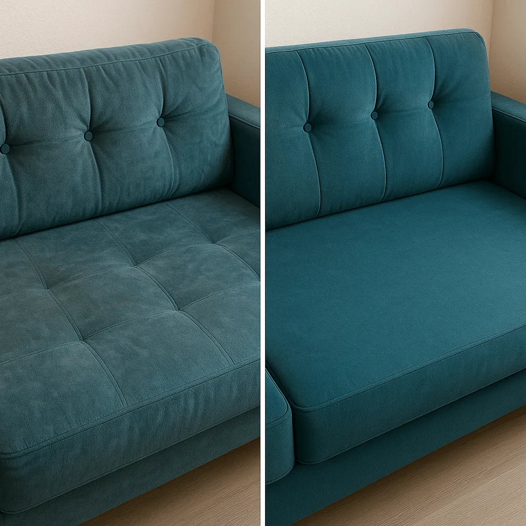 Глубокая химчистка дивана с обивкой из велюра
