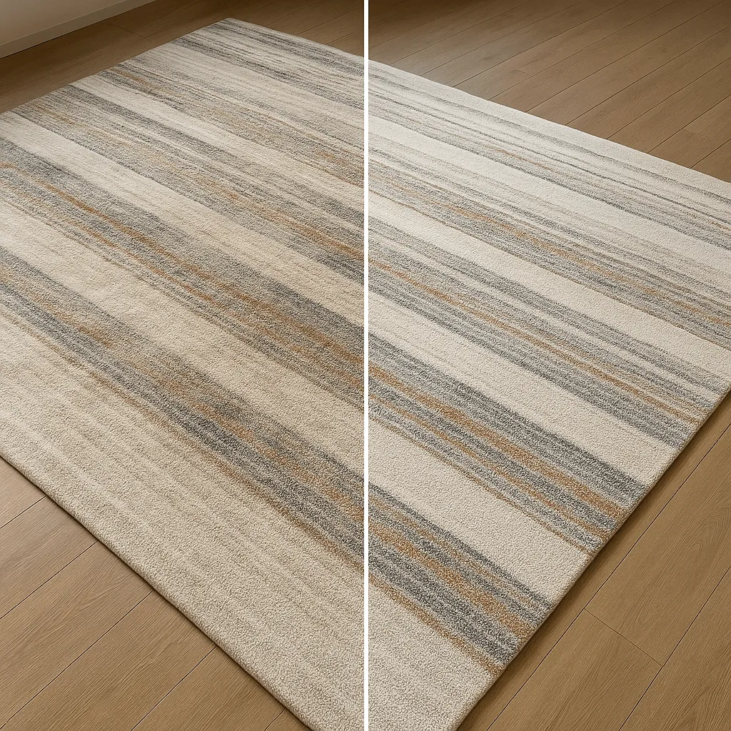 Сухая чистка ковра, хлопкового до и после