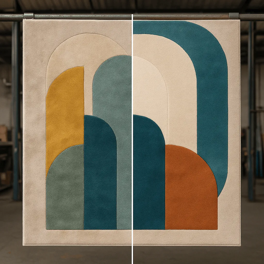 Сухая чистка ковра, дизайнерского до и после