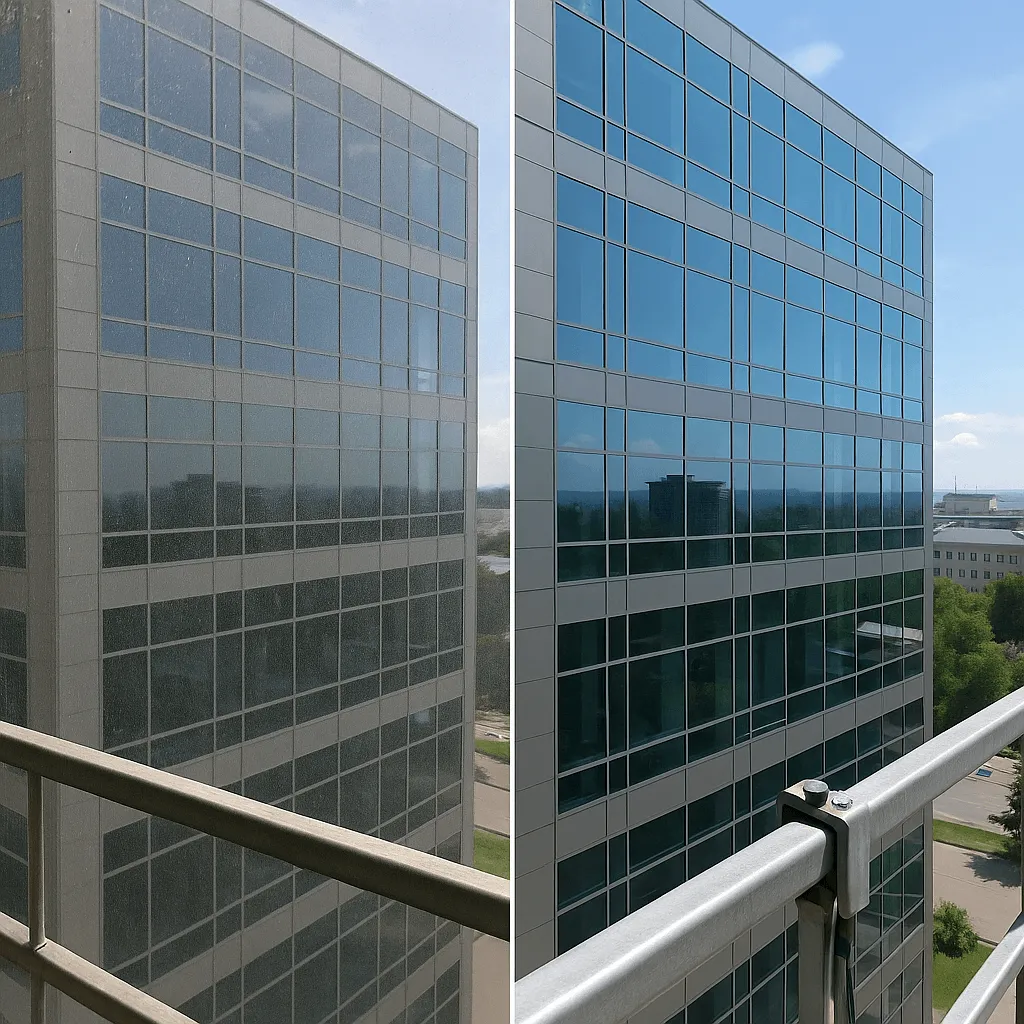 Мойка окон на высоте