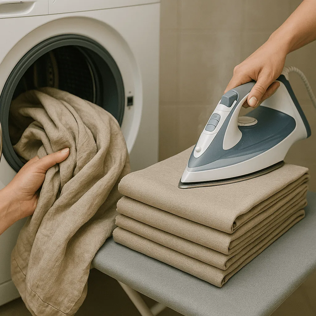 Стирка и глажка льняного постельного белья