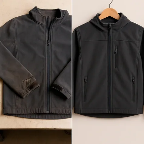 Ремонт курток, до и после