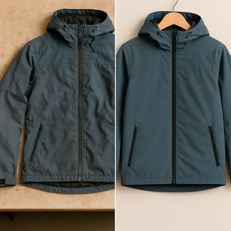 Ремонт курток, до и после