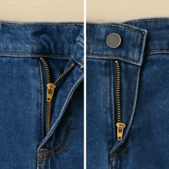 Подшив брюк, до и после