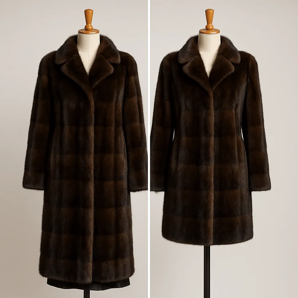 Ремонт шуб, до и после