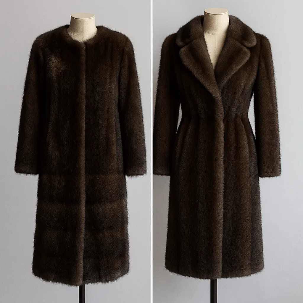 Ремонт шуб, до и после