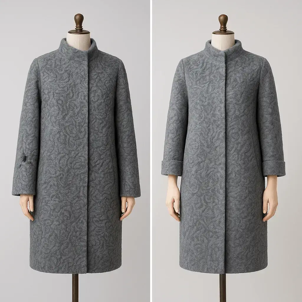 Ремонт шуб, до и после