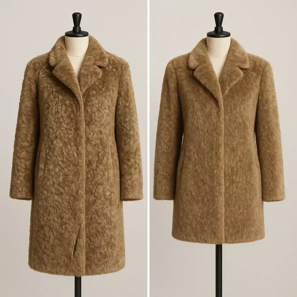 Ремонт шуб, до и после