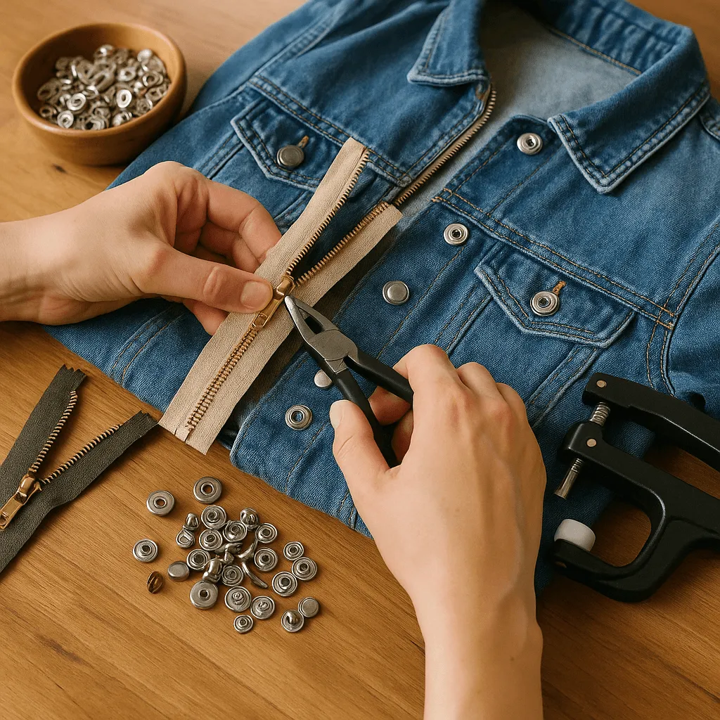 Замена молний и кнопок на одежде