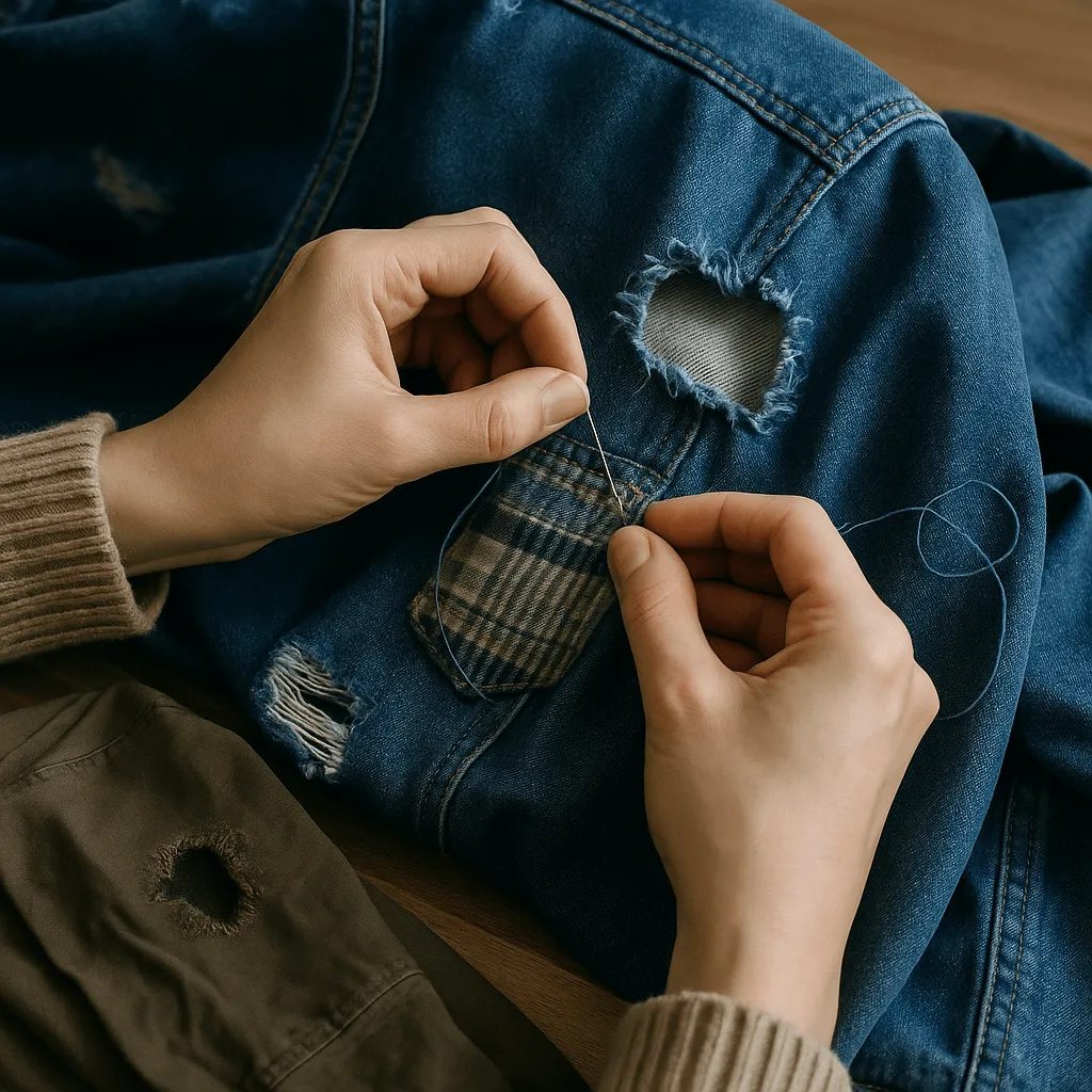 Устранение порывов и дыр на одежде